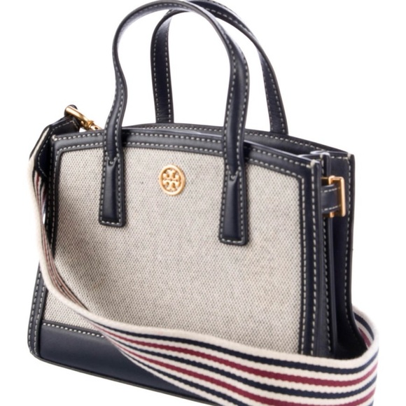 Tory Burch Navy Satchel with Structured Elegance